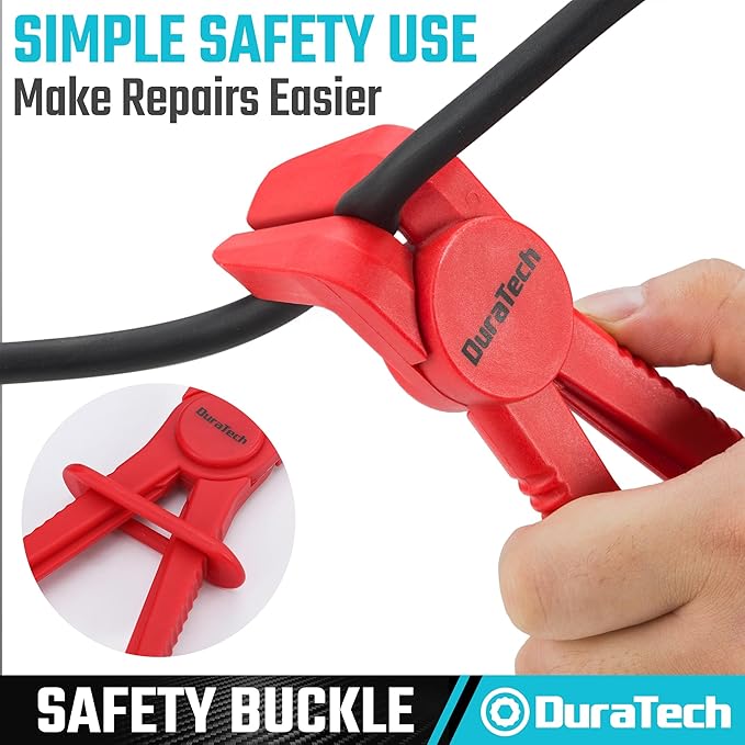 DURATECH 3-Piece Hose Pinch Clamp Pliers, 90 Angled Hose Pinch Off Plier, Line Clamp Pliers Set for Fuel, Brake and Radiator Hoses