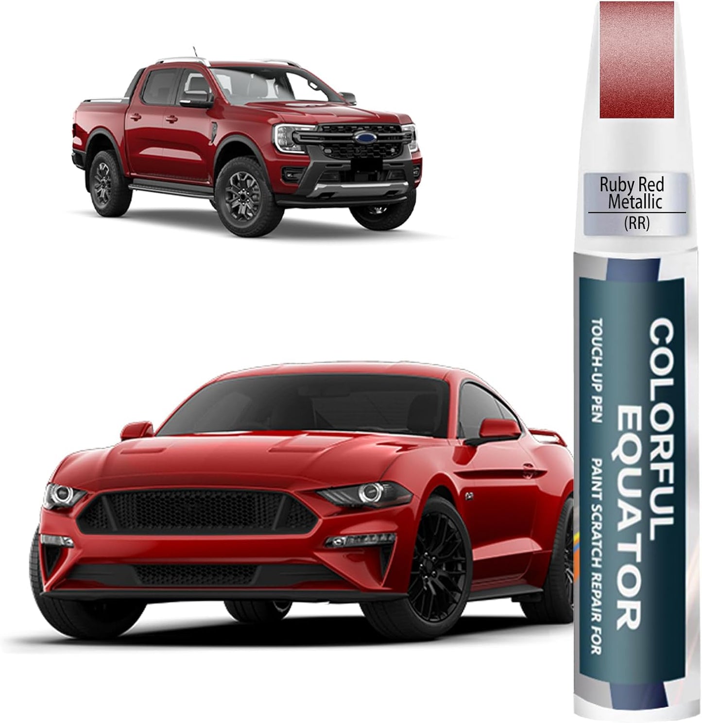 RR Ruby Red Metallic Tricoat Touch Up Paint for Ford, Car Paint Pen Scratch Repair Two-In-One Touch Up Paint, Premium Car Scratch Remover for Deep Scratches