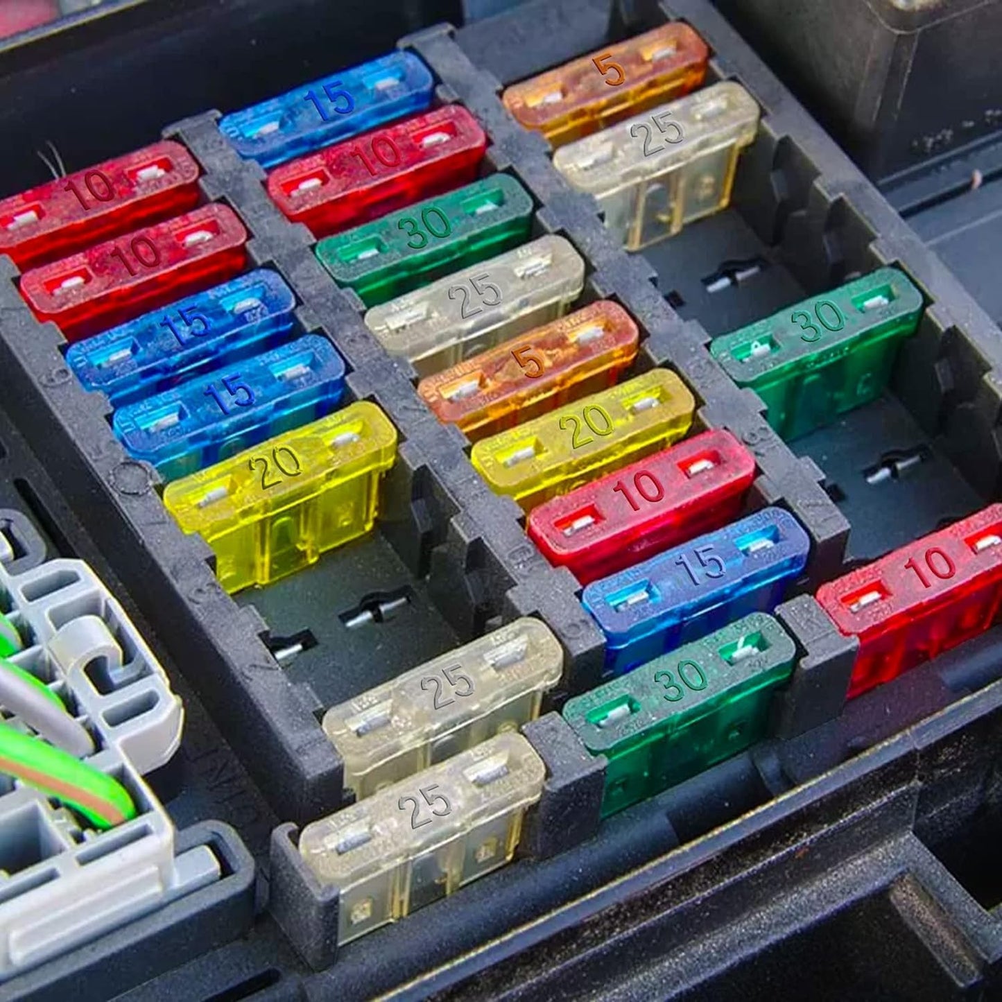 (80Pcs) 7.5 Amp Standard Fuse, 7.5A Car Blade Fuses for Car/RV/Truck/SUV/Motorcycle/Boat