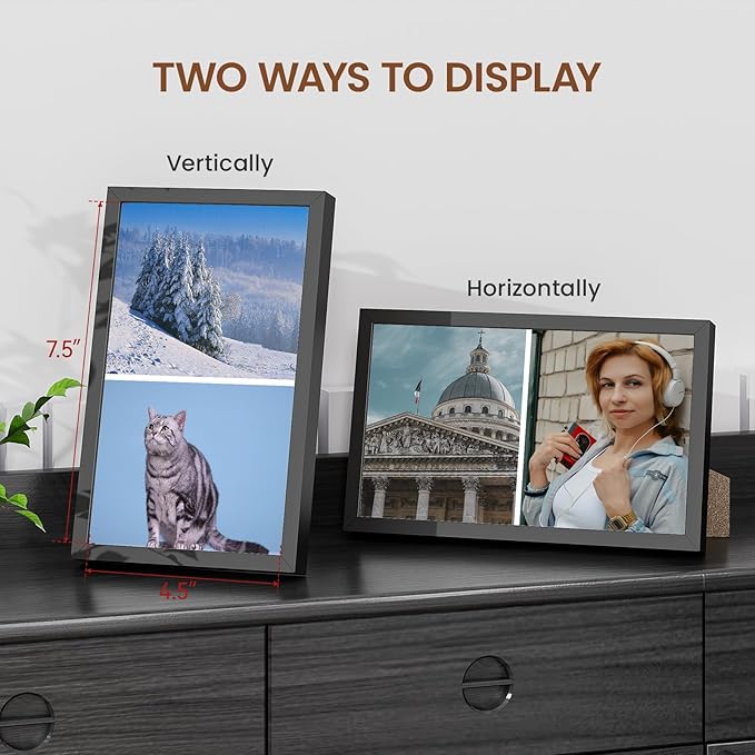 Heimlove 5x8 Metal Picture Frame,Black Aluminum Photo Frames-Real Tempered Glass,Tabletop Display,Mounting Horizontally or Vertically Decor for Wall-1Pack