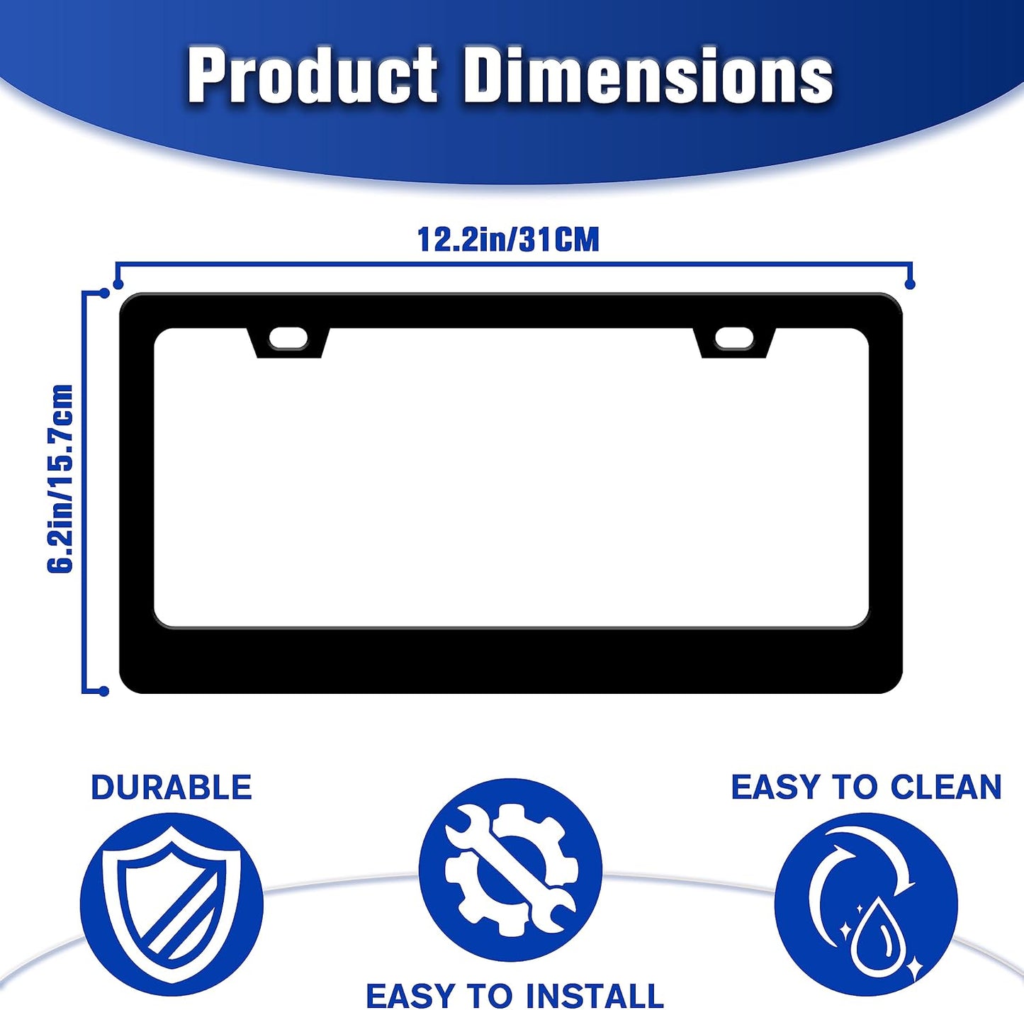 2pcs Cherry Blossoms License Plate Frame Beautiful Pink Flowers License Plate Frames Funny Auto Accessory Bracket Stainless Steel License Plate for Women Men 6x12 Inch