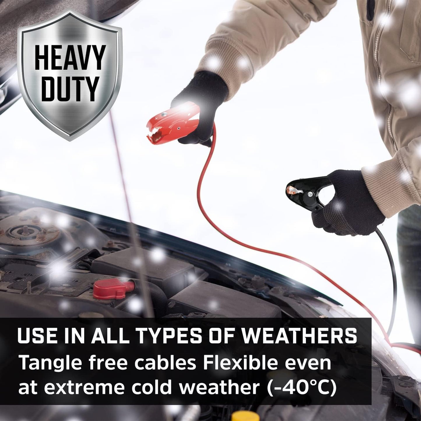 Energizer Jumper Cables for Car Battery, Heavy Duty Automotive Booster Cables for Jump Starting Dead or Weak Batteries with Carrying Bag Included (25-Feet (1-Gauge))