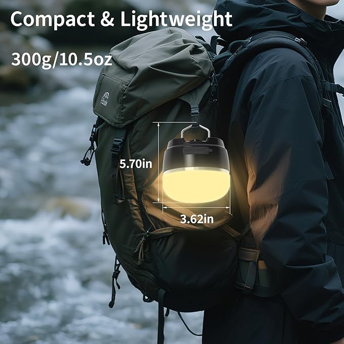 8000mAh LED Camping Lantern Rechargeable, 1000LM Emergency Lights for Home, 6 Brightness Adjustable Camp Light with 4 Light Modes, Waterproof Tent Light for Hurricane, Power Outages, Hiking
