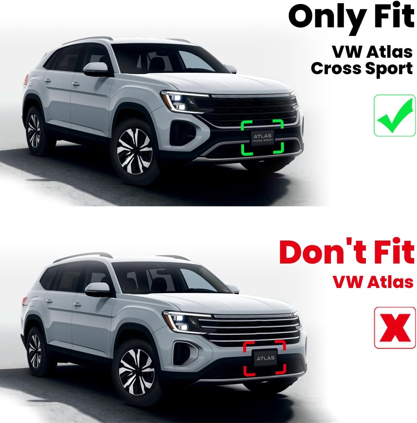 LASFIT Floor & Cargo Mats Fits for VW Atlas Cross Sport 2020-2025, All Weather TPE Custom Fit Floor Liners for 1st and 2nd Rows Car Mats & Trunk Mat for Volkswagen Atlas Cross Sport Accessories, Black