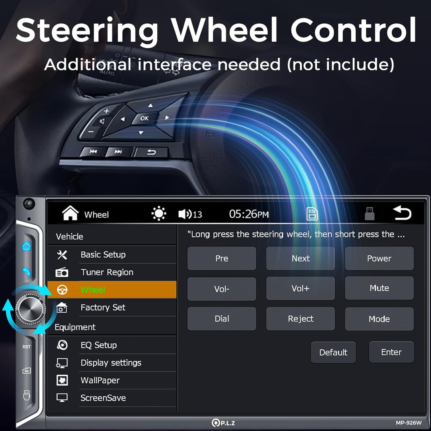 PLZ 7" QLED Wireless Double Din Car Stereo - Apple CarPlay & Android Auto, 240W 4.2CHN, 2 Subwoofers Outputs, SWC, Bluetooth, FM/AM Car Radio, Backup Camera