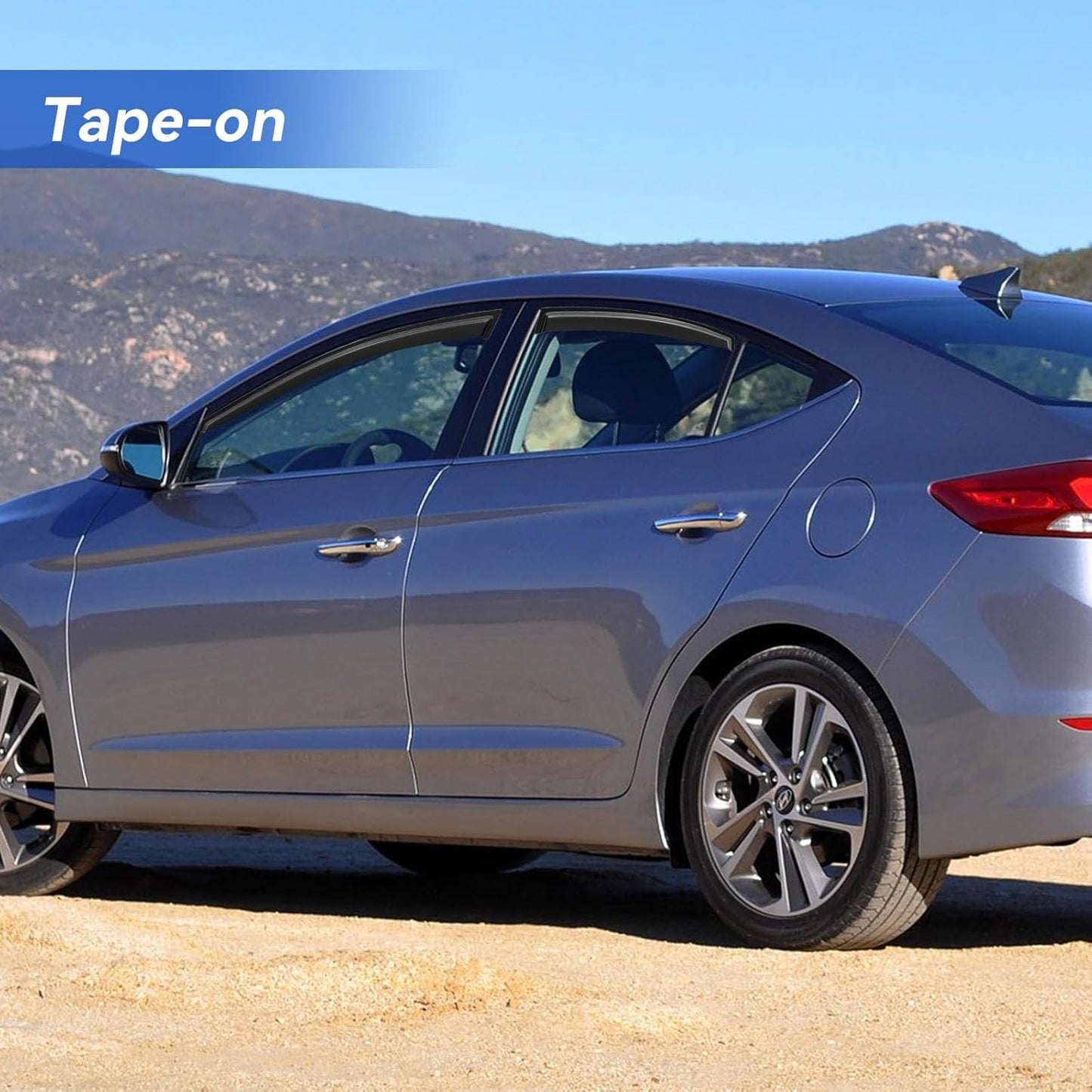 Window Visors Rain Guards for 2011-2016 Hyundai Elantra Sedan, Out-Channel Window Vent Wind Deflectors Visors Shades for 11-16 Elantra (EXCLUDES Elantra GT)