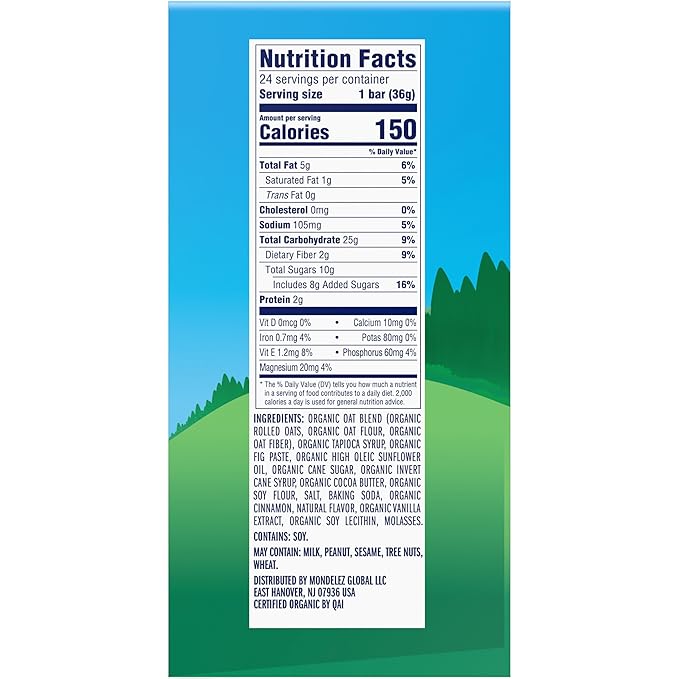 Zbar - Iced Oatmeal Cookie - Soft-Baked Energy Snack Bars - Non-GMO - 12g Whole Grains - USDA Organic Granola Bars (24 Pack)