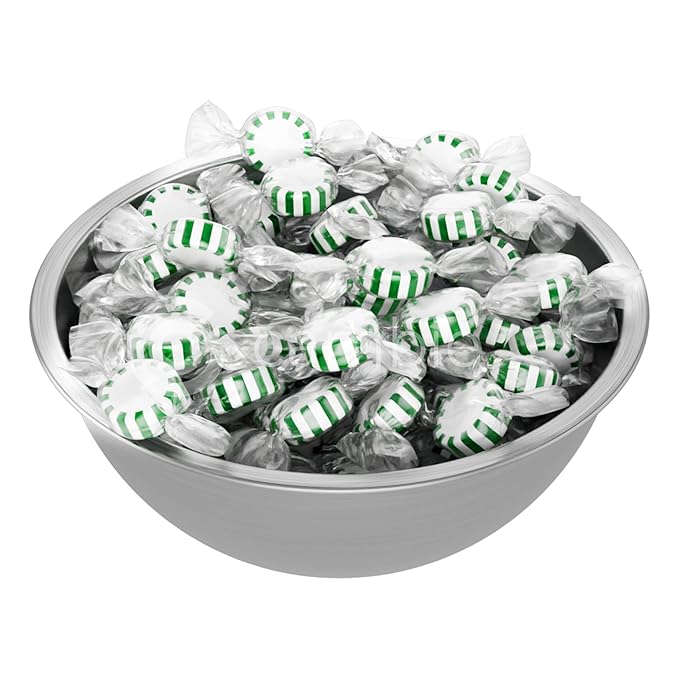 Arcor Spearmint Starlights Candy by Cambie | 2 lbs of Spearmint Starlight Mints | Individually Pinwheel Mint Hard Candy | Deliciously Sweet Mint Candy from Argentina, 2 lb