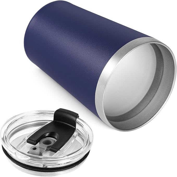 VEGOND 12oz Tumbler Stainless Steel Tumbler bulk Vacuum Insulated Double Wall Travel Tumbler with Lid and Straw Reusable Tumbler, Navy blue 6 Pack