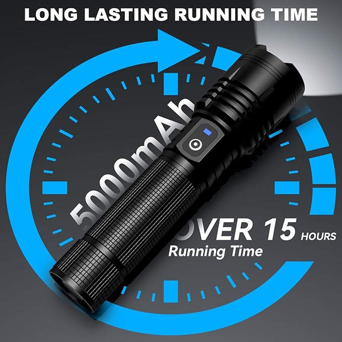 3Pack Flashlights High Lumens Rechargeable, 99000 Lumens Super Bright Led Flashlight with 5 Modes & Waterproof, Powerful Handheld Flashlights for Home Camping Emergencies