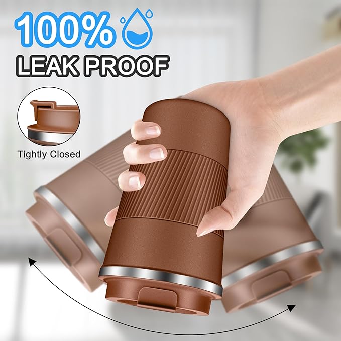 Coffee Travel Mug 12oz Insulated Coffee Mug with Lid Portable Spill-Proof Coffee Travel Mug No Handle Reusable Stainless Steel Mug Keeps Cold and Hot Suitable for Car, Daily, Travel and Gifts