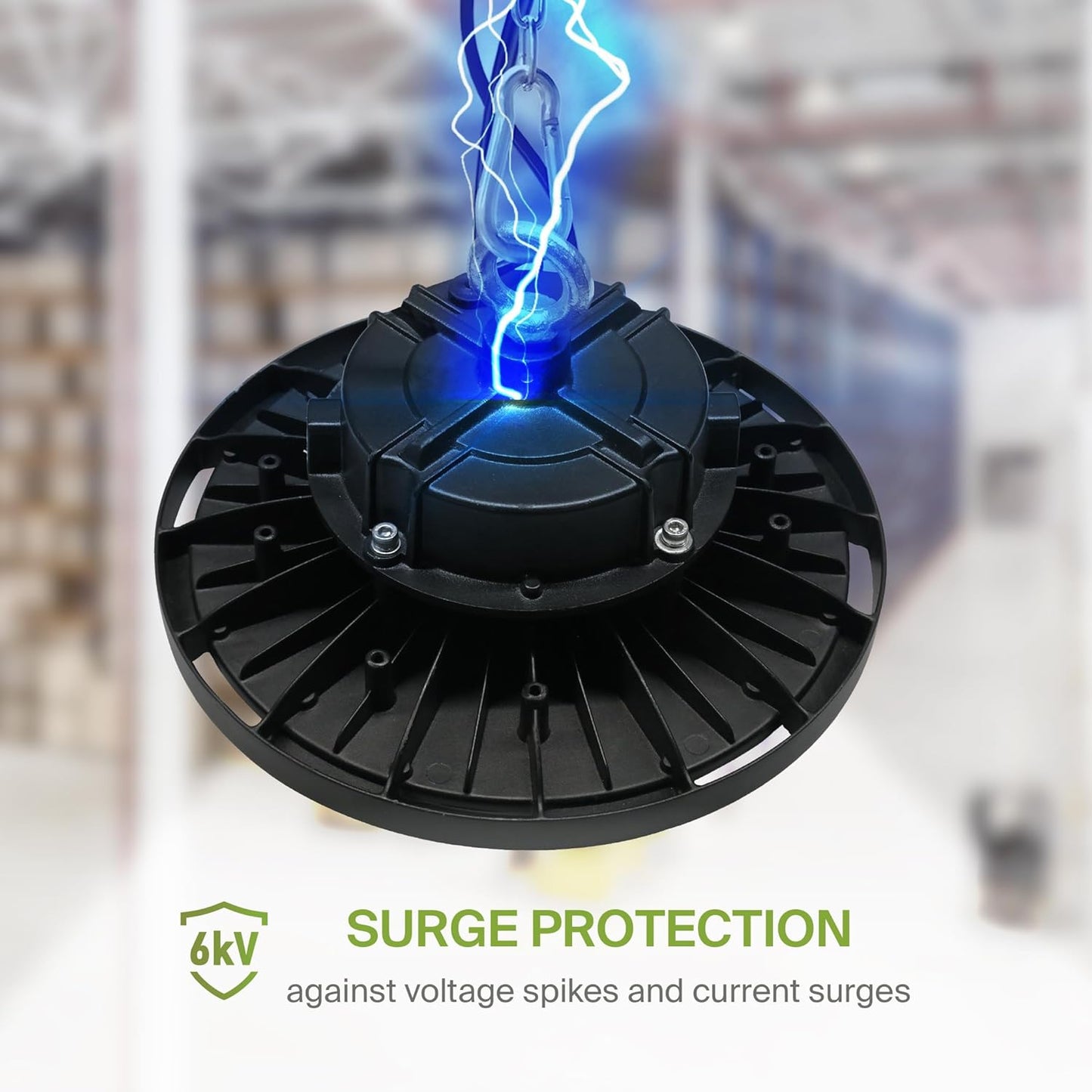 ASD LED High Bay UFO Light Fixture, Commercial Shop Lighting | Dimmable, IP69K Waterproof, DLC Premium, UL Listed | 150W 22000LM 5000K 277-480V | Warehouse, Garage, Workshop, Barn Lamp | Black, 6 Pack