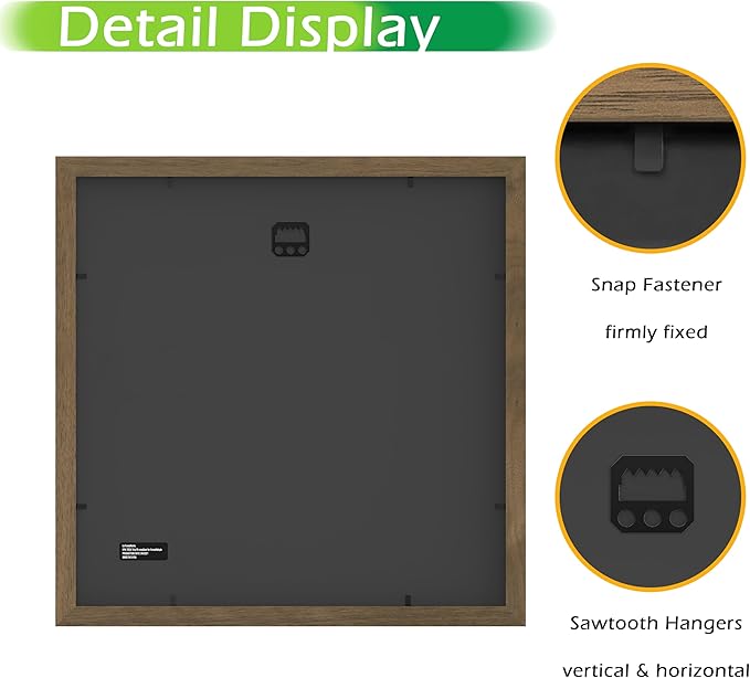 FrameWorks 2-Pack, 12x12 Matted to 8x8 Picture Frame, Dark Oak – Classic Wooden Photo Frame with Tempered Glass, Modern Matte Finish for Prints, Posters, Certificates & Wall Decor – Gallery-Ready
