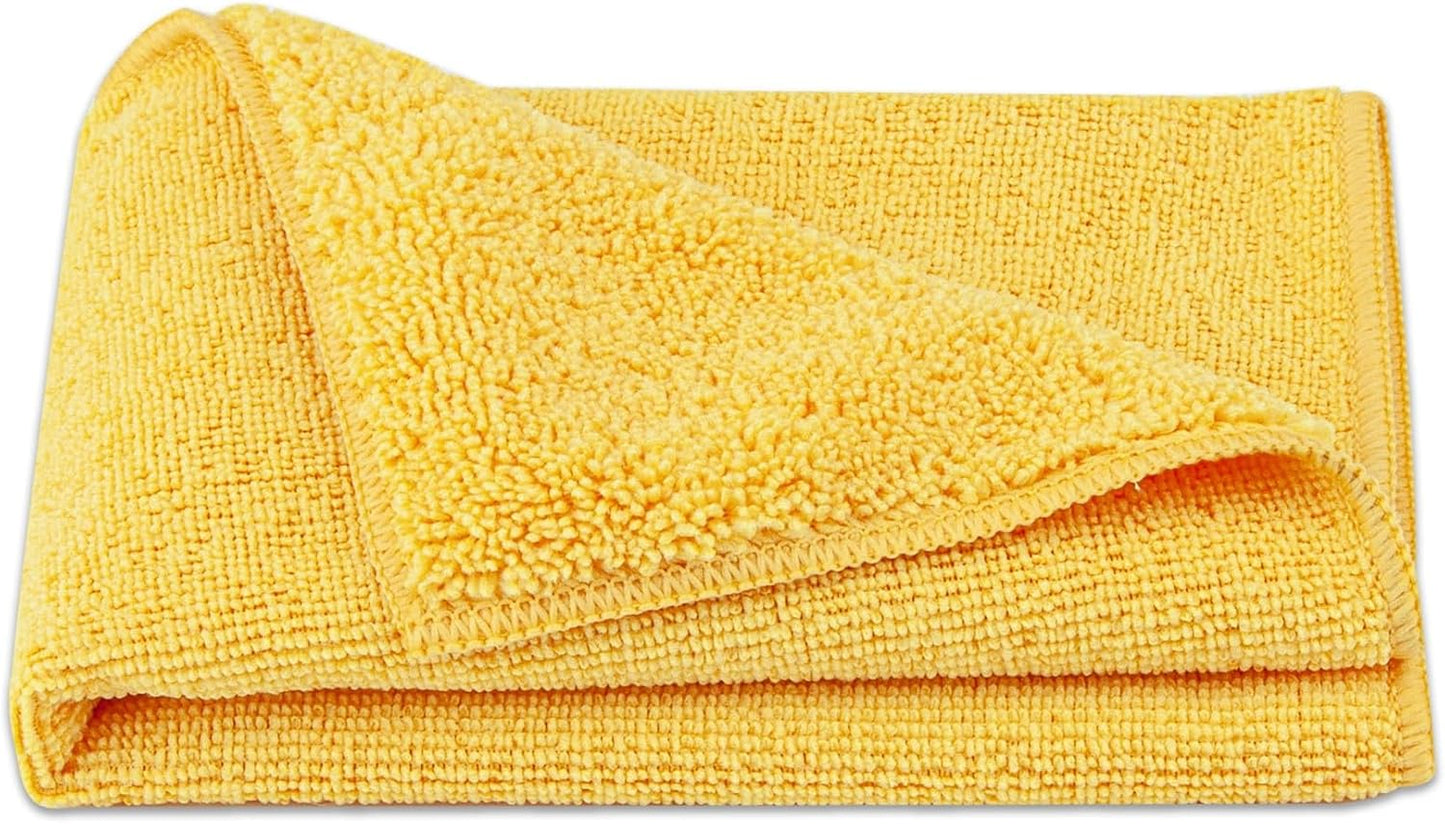 Amazon Basics Microfiber Car Drying Towels (3-Pack), Lint Free, Scratch Free, Highly Absorbent Drying Towel for Cars, 16" x 16", Yellow