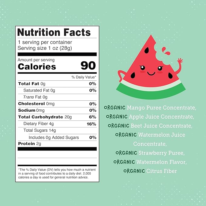 YOU LOVE FRUIT - WATERMELON BERRY All Natural Fruit Snacks, Healthy Snack Pack, Real Fruit! Gluten Free, Non GMO, Vegan, Fiber packed, Low Fat, Kosher, Variety Pack, Great For Adding To Gift Box, 1.0 oz (Pack of 12)