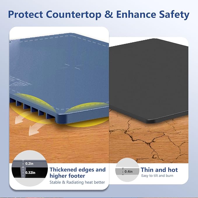 Waterproof Electric Food Warming Mat, Food Grade Silicone Warming Tray with 17 Temp Setting and 6 Hours Timer, Full Surface Heating Mat, Roll Up Food Warmers for Parties Buffet (Navy Blue)