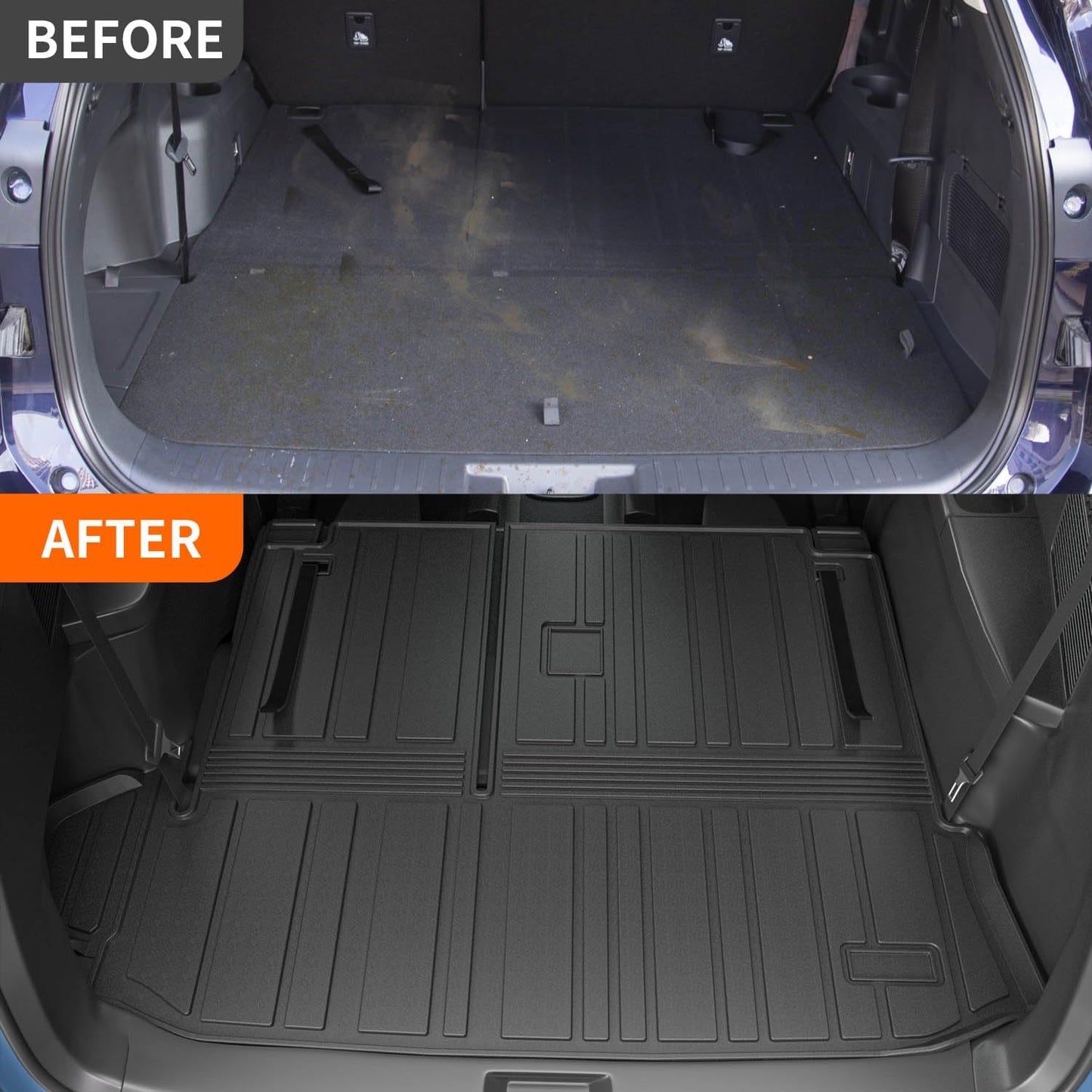 powoq Cargo Mat Compatible with 2020-2025 Toyota Highlander Backrest Mat TPE Cargo Liners Replacement for Toyota Highlander Accessories (Fit 2020-2025 Highlander,Rear Cargo Mat with Backrest Mat)