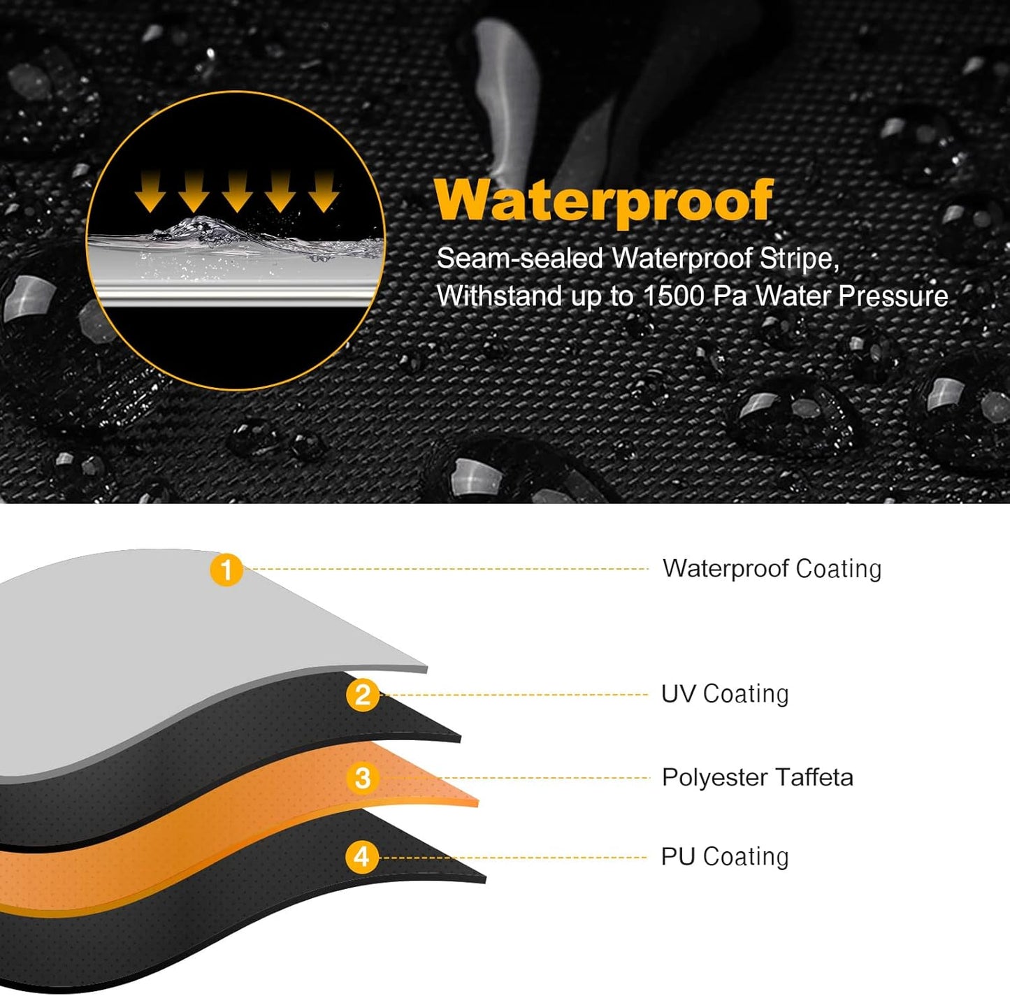 NEVERLAND ATV Cover Waterproof Heavy Duty 4 Wheeler Cover Quad Cover All Season Weather Proof Outdoor UV Protection for Polaris Yamaha Suzuki Honda (Black XLarge)