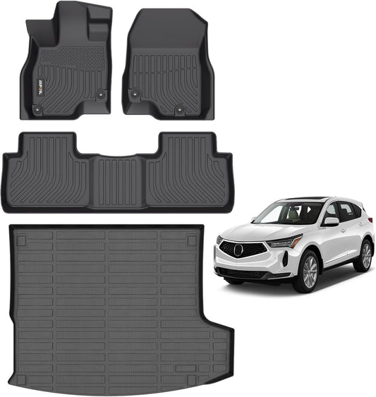 AIPOIL® Floor Mats & Cargo Liner Set for 2019-2025 Acura RDX All Weather Protection TPE Anti-Slip Automotive Full Set Custom Car Mats Accessories - Black