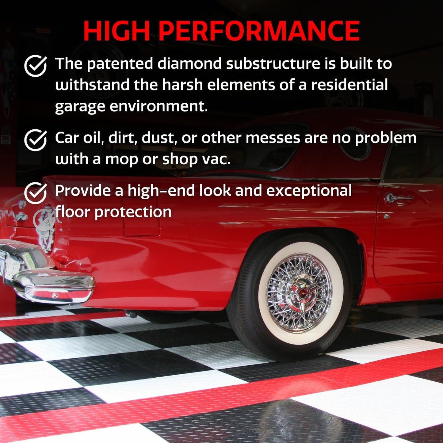 Big Floors RaceDeck Diamond Plate Design, Durable Interlocking Modular Garage Flooring Tile (Purple, 12 Pack of 12 x 12" Tiles)