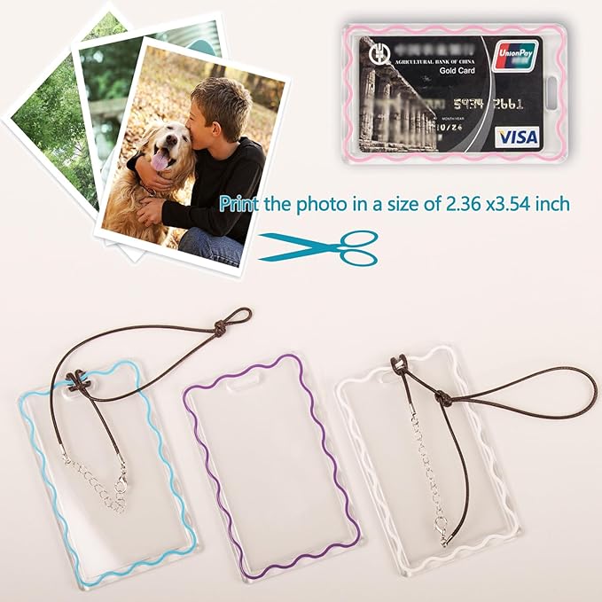 woyuan 3-Pack Acrylic Car Picture Frame, Custom Car Rear View Mirror Hanging Ornament with Photo - Personalized Acrylic Picture