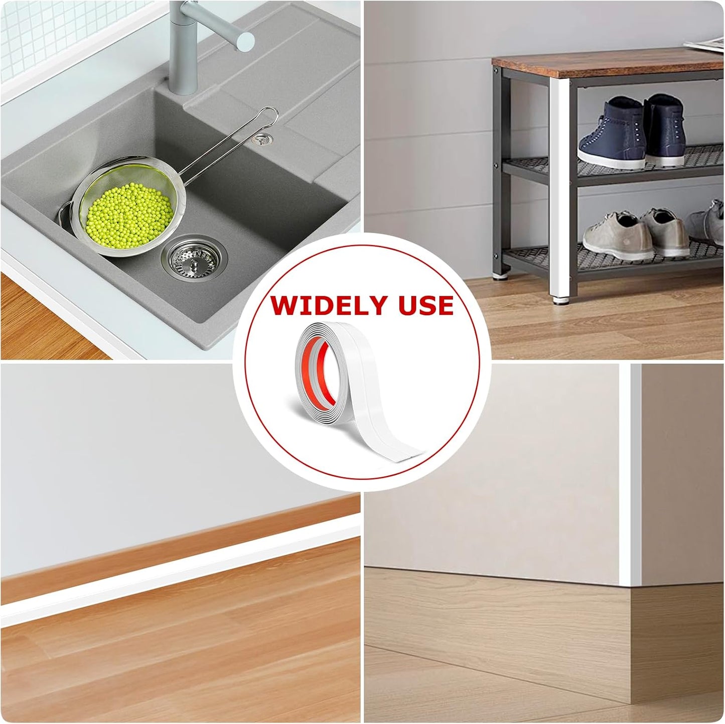 Flexible Wall Corner Protector Moulding Trim Peel and Stick Wall Corner Guards Edge Protector Self Adhesive Molding Trim Strip for Edge Ceiling (White, 1.6 in x 10 Ft)