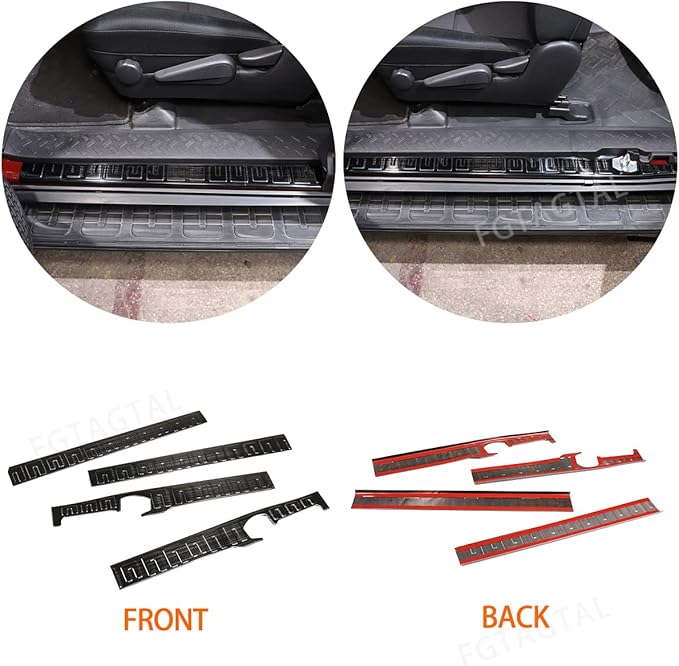 Car Door Sill Guard Cmpatible with Toyota FJ Cruiser 2007-2021, Outer Door Entry Guards Threshold Strip, Auto Stainless Threshold Protection Guards (4PCS)