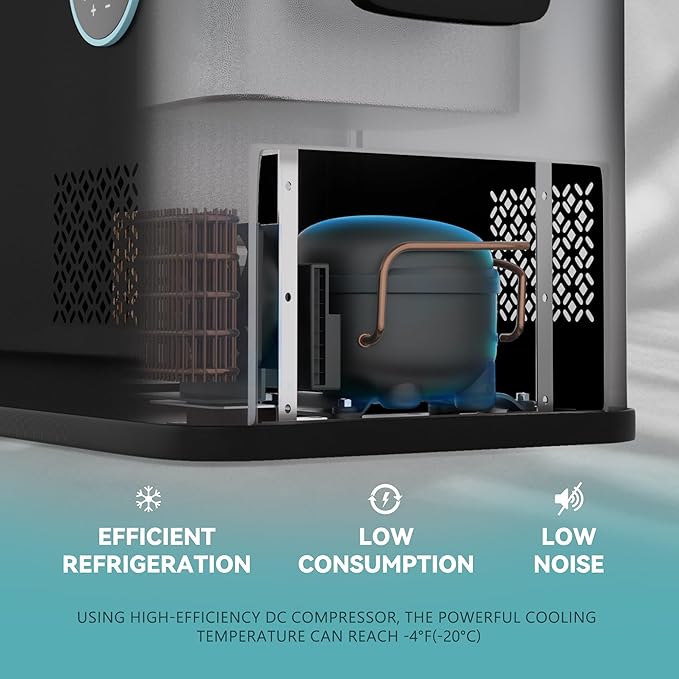 EUHOMY 12 Volt Refrigerator, 48QT Dual Zone Electric Cooler APP Control, Car Refrigerator with 12/24V DC 110-240V AC, Car Fridge -4℉~68℉, Portable Freezer Aluminum Interior for Camping,Trip,Home,Truck