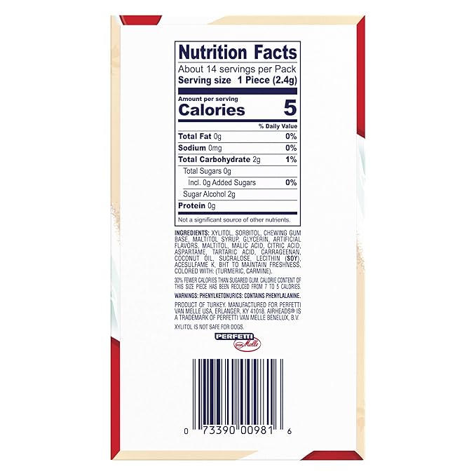 Airheads Candy, Chewing Gum, Raspberry Lemonade Flavor, Sugar Free, Xylitol, 14 Sticks per Pack, Box of 12 Packs