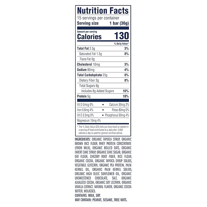 Zbar Protein - Chocolate Chip - Crispy Snack Bars - Made with Organic Oats - Non-GMO - 5g Protein - Gluten Free Protein Bars (15 Pack)