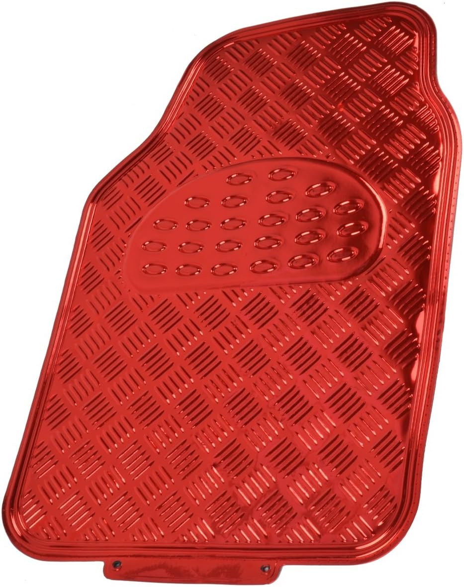 BDK Red All Weather Heavy Duty Car Floor Mats Interior Liners for Auto Van Truck SUV, Fits Front & Rear