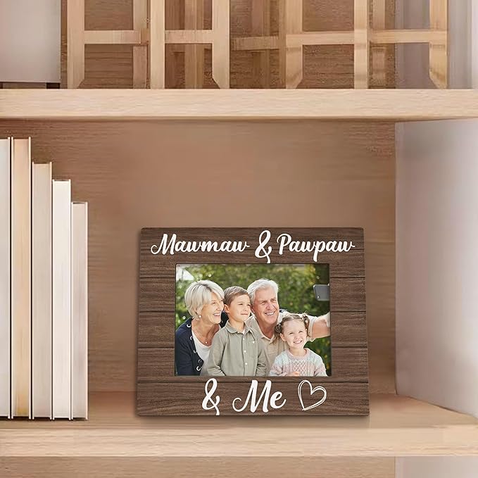 Mawmaw and Pawpaw Picture Frame 5x7, Grandparents Photo Frame, Christmas Birthday Gift for Grandparents from Grandkids, Mawmaw and Pawpaw and Me Wooden Picture Photo Frames for Home Room Decor