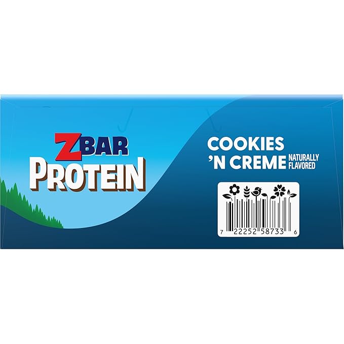 Zbar Protein - Cookies 'N Creme - Crispy Snack Bars - Made with Organic Oats - Non-GMO - 5g Protein - Gluten Free Protein Bars, School Snacks (15 Pack)