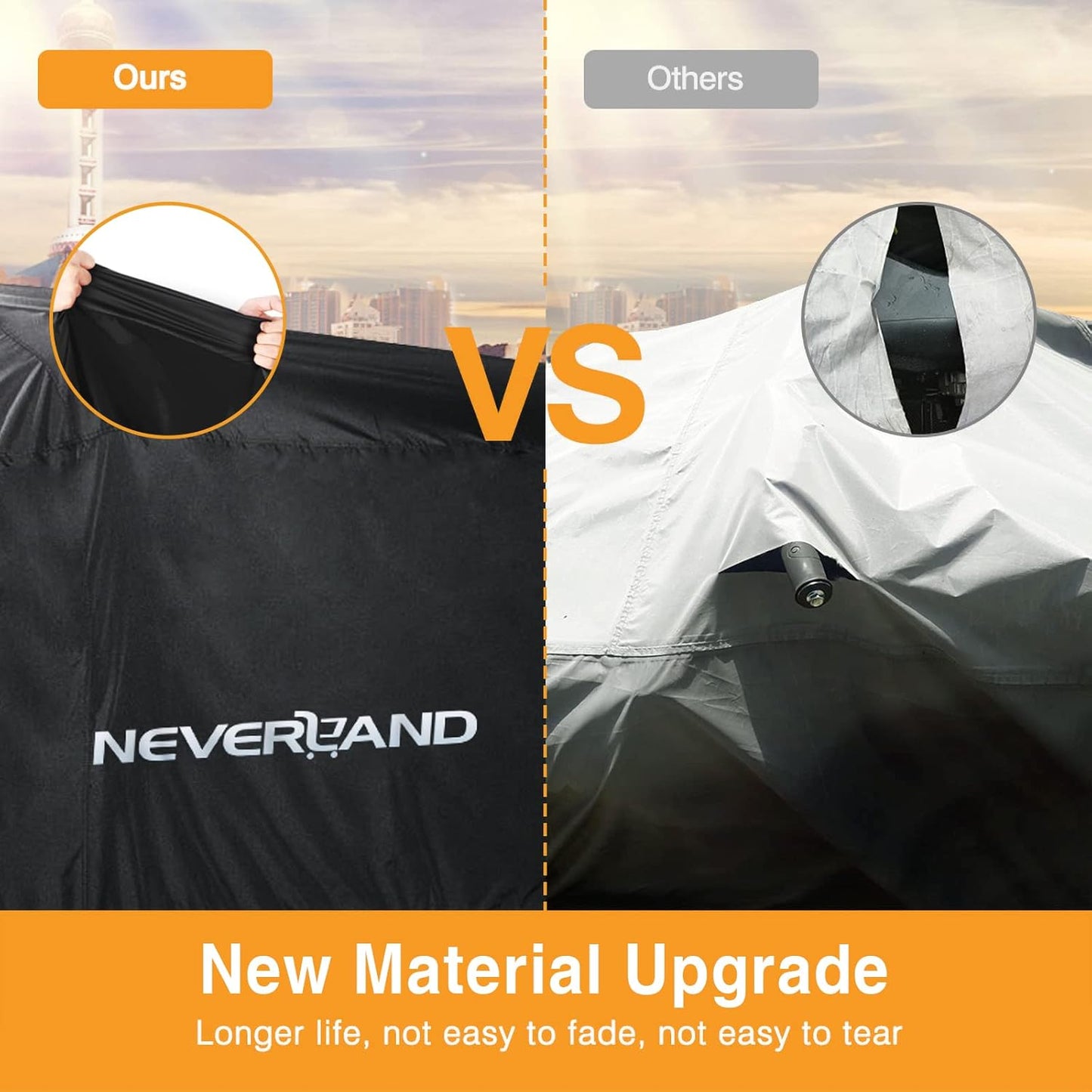 NEVERLAND ATV Cover - Waterproof Heavy Duty 4 Wheeler Quad Cover - All Season Weather Proof Outdoor UV Protection for Polaris Yamaha Suzuki Honda (Black XXXLarge)