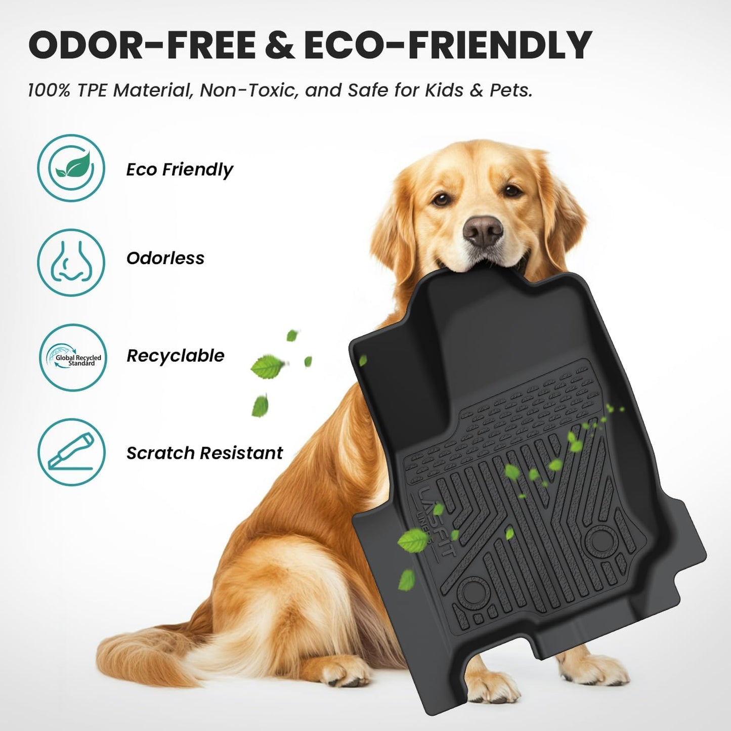 LASFIT Floor Mats for Toyota 4Runner 2025-2026 (Only fit Hybrid) wtih Trunk mat&backrest mat, All Weather TPE Custom Fit Floor Liner for 4 Runner TRD/Limited/Platium 6th gen Front&Rear Car Mats, Black