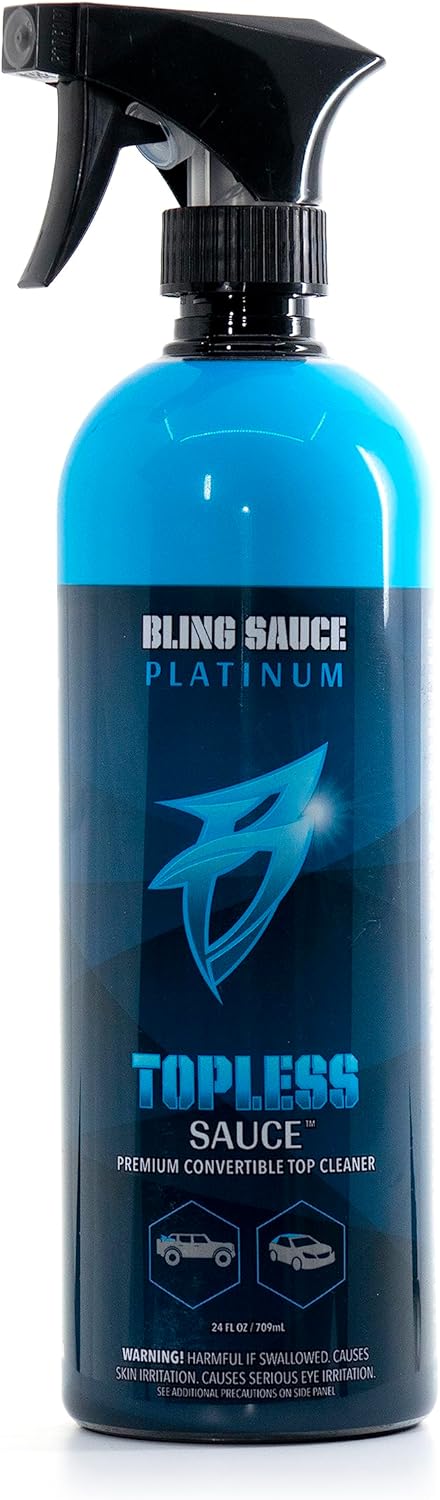 Bling Sauce Platinum: Topless Sauce, The BEST Convertible & Soft Top Cleaner for Cars, Trucks, 4x4s, Jeeps, Broncos. Designed for any Vinyl or Fabric Top. Spray On, Brush, Hose Off. 24oz