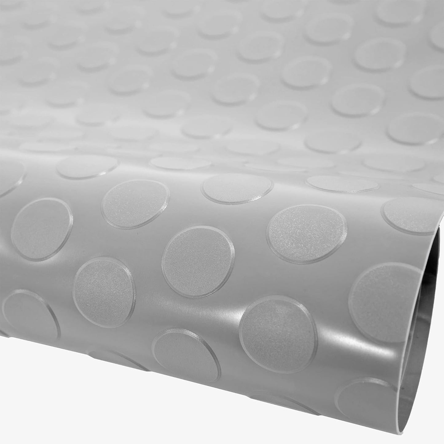 IncStores 2.5mm Thick Commercial-Grade Nitro Roll Garage Floor Mat | Flexible Vinyl Floor Mat for a Stronger and Safer Garage, Workshop, or Trailer | Coin-Top, Stainless Steel, 7.5' x 140'