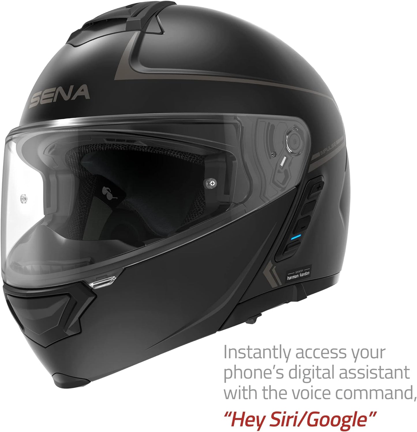 Sena Impulse DOT Flip Up Modular Bluetooth Helmet w/Sound by Harman Kardon Dual Visor Helmet with Integrated Mesh Intercom System / MP3 / Voice Dial (Gloss White, Small)