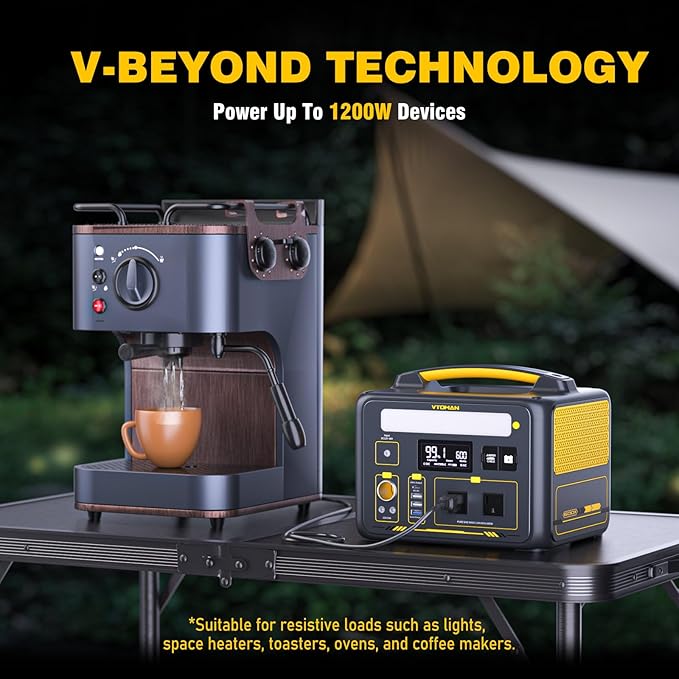 VTOMAN Jump 600X 600W Portable Power Station with 640Wh Extra Battery，939Wh Solar Generator LiFePO4 Battery, 1200W AC Outlet, PD 60W USB-C, 3x Regulated 12V/10A DC for Camping, Off-grid, Home Backup