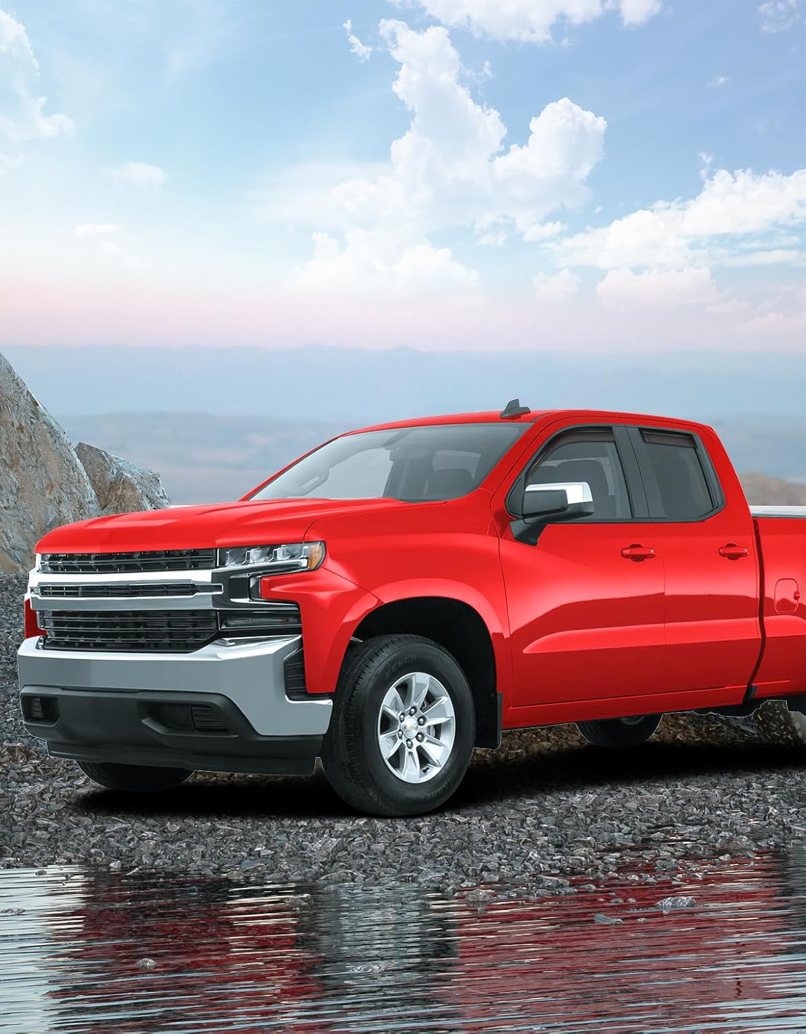 in-Channel Window Rain Guards Compatible with Truck Chevy Silverado/GMC Sierra 1500 2019-2025 Crew Cab Vent Visors Window Visors Extra Durable Window Deflectors Vent Shades Car Accessories