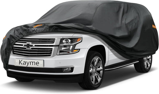 Kayme 7 Layers SUV Car Cover Custom Fit for Chevrolet Chevy Tahoe (2007-2025) Waterproof All Weather for Automobiles, Outdoor Full Cover Rain Sun UV Protection.