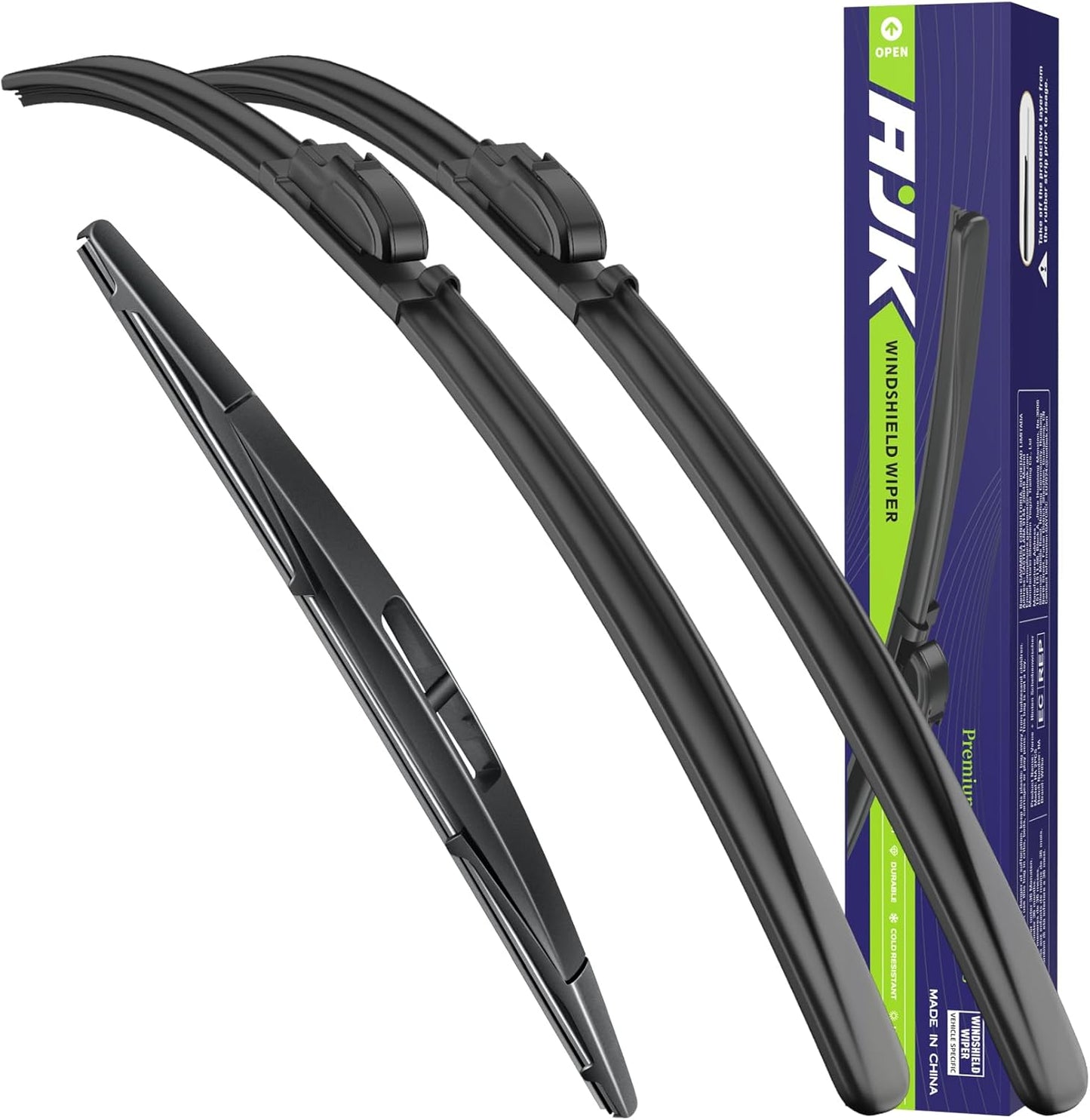 AJK Wiper Blades for INFINITI QX70 2014 2015 2016 2017, 2 Piece All Weather OEM Quality Automotive Replacement Windshield Wiper Blades for My Car