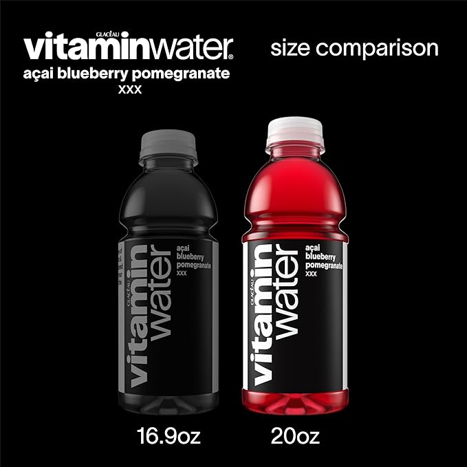 vitaminwater XXX Açai Blueberry Pomegranate Nutrient Enhanced Flavored Water Beverage, 20 fl oz Bottles, 12 Pack