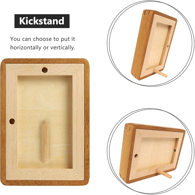 Natural Wood Photo Frames Inspired Tabletop Picture Frame with Mat, Vertical or Horizontal Display (Teak, 3x4 matted to 2x3)
