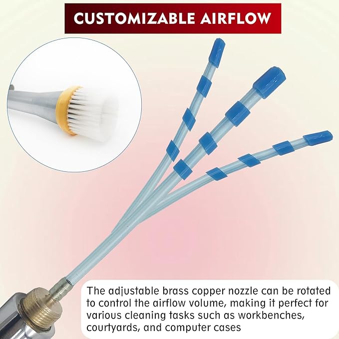 High Volume Air Blow Gun with Adjustable Brass Air Nozzle, Industrial-Grade Air Blower Gun, Essential Pneumatic Air Compressor Tool for Effective Cleaning and Dust Removal
