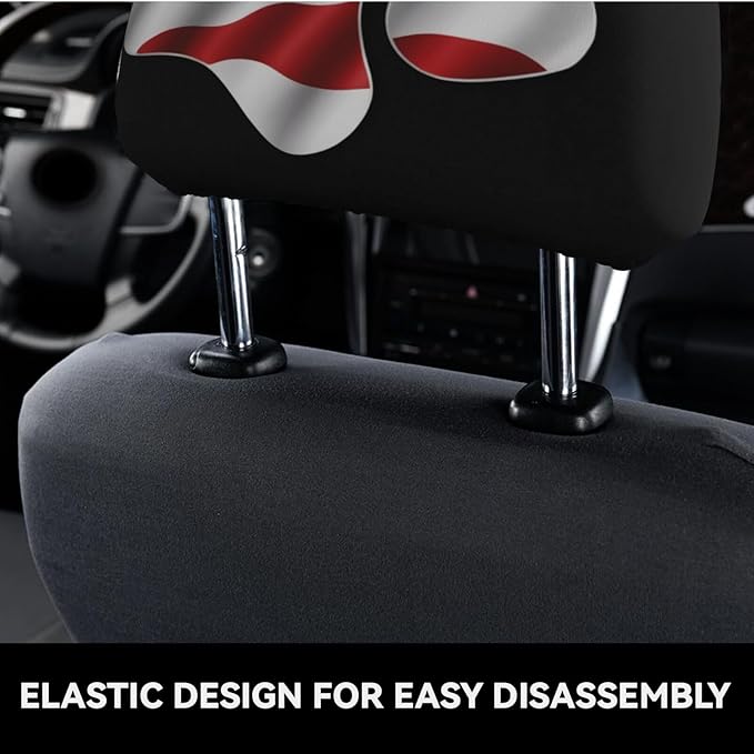 Dujiea 2 Pack USA Paw America Flag Car Headrest Covers, Universal Soft Car Seat Head Rest Cover Protector, Vehicle Accessories Fabric Headrest Cover for Cars Vans Trucks