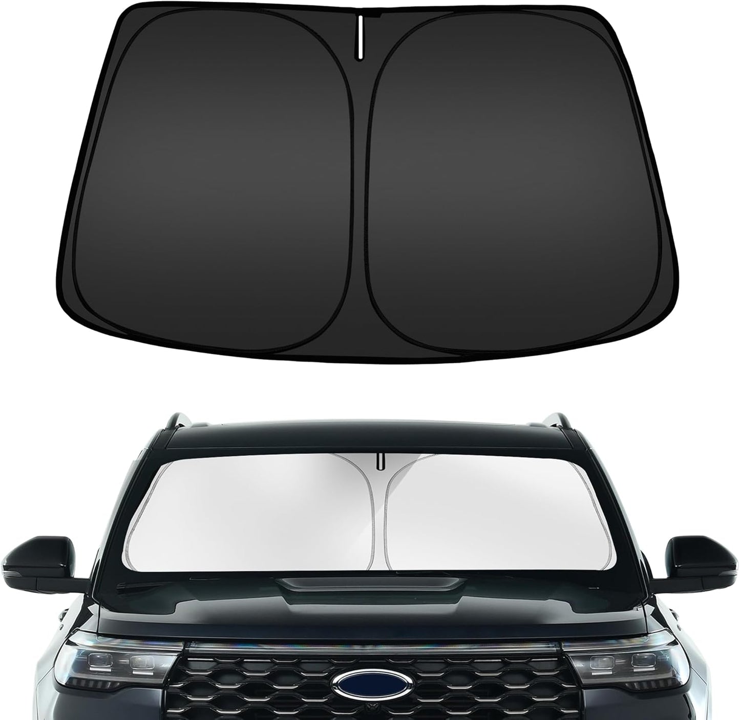 ARISMOTOR Windshield Sun Shade for Ford Explorer 2020-2025, Custom Fit Foldable Front Window Sunshade Sun Visor Protector, Block UV Rays Keep Your Car Cooler