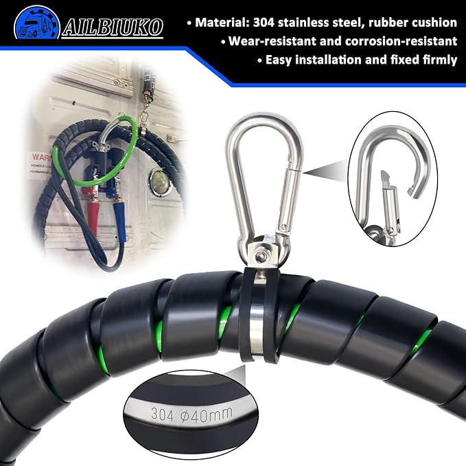 Semi Air Lines Kit, 15FT 3-in-1 Airline Hose for Truck ABS 7 Way Electrical Cable with Glad Hands and Extra Gladhand Seals for Tractor Trailer