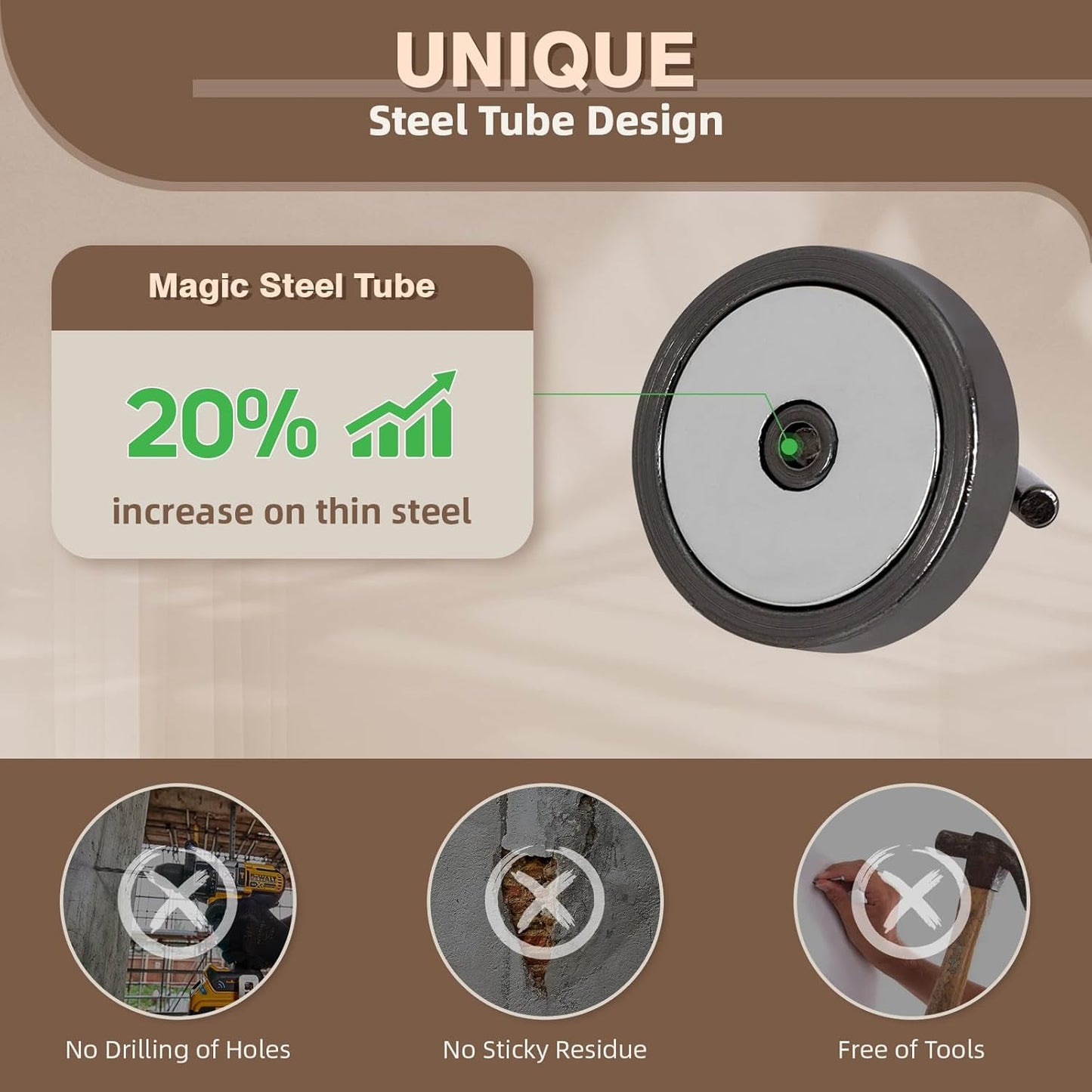 Neosmuk Magnetic Hooks, Cruise Ship Essentials, 100lb+ Heavy Duty Magnetic Hooks for Cruise Cabins, Refrigerator, Grill, Hanging, and Travel | Extra Strong Must-Haves Magnet Hook,Gunmetal Color.