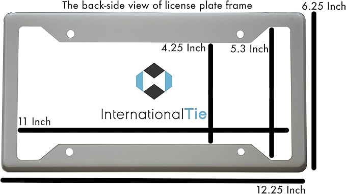 International Tie Premium License Plate Frame, Made with High Grade 304 Stainless Steel (USA Thin Blue Line - 2 Pack)